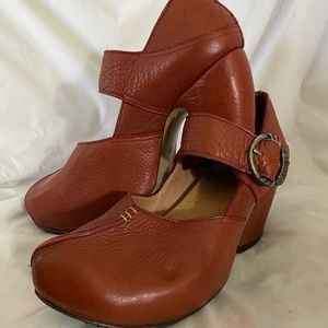 Brick red platform heels by John Fluevog